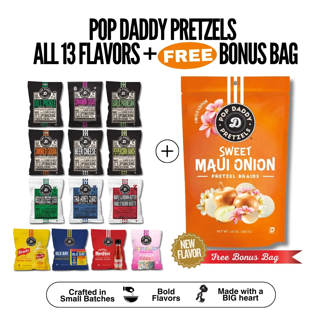 13 Bags + SWEET MAUI ONION PRETZELS