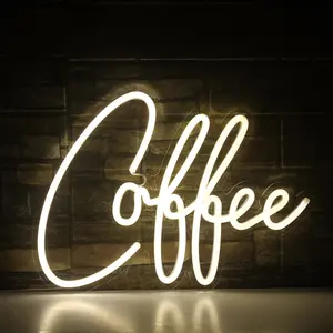 Coffee Neon Light, USB Powered LED Wall Mounted Neon Sign, Decorative Lamp for Cafe, Lounge, Hotel Room, Restaurant, Office, Home Decor