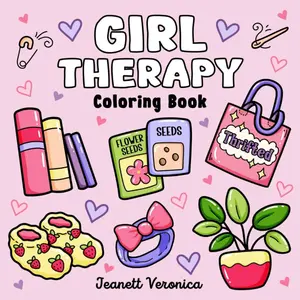 Girl Therapy Coloring Book: Bold and Easy Designs for Adults and Teens, Simple, Cozy Illustrations for Self-Care & Relaxation (Bold & Easy) Paperback – September 25, 2024