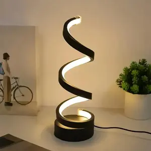Spiral Design LED Table Lamp, USB Powered LED Desk Lamp, Modern LED Desk Light, Decorative Light for Bedroom, Living Room, Home Decor, Home Decoration Lamp, Decorative Lighting