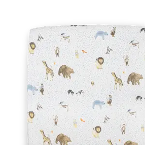 Cotton Muslin Crib Sheet - Party Animals