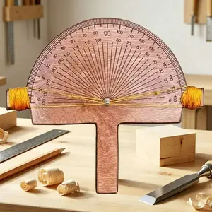 Precision Angle Finder – Handcrafted Birch Wood Degree Tool, Custom Angles Accurate Degree Tool, Engraved Protractor for Accurate Measurements for Welder Carpentry DIY Projects, Builders