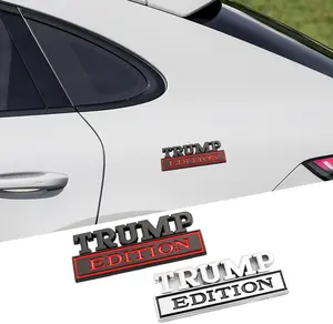 Trump Edition Emblem Car Metal Badge 3D Decal Sticker Fit for F150 F250 F350 Silverdo 1500 2500 Sierra GMC Chevy Car Truck SUV (Silver Black) automobile ornaments