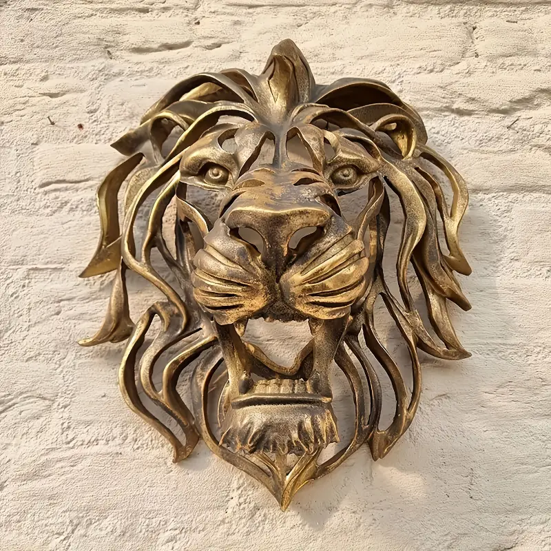 Synthetic 3D Resin Lion Head Wall Sculpture - Intricate Design, Easy to Hang, No Power Needed, 8.27x6.3x4.72in - 3D Art Home Furnishings and Pendants, Home & Office Animal Decor Statue