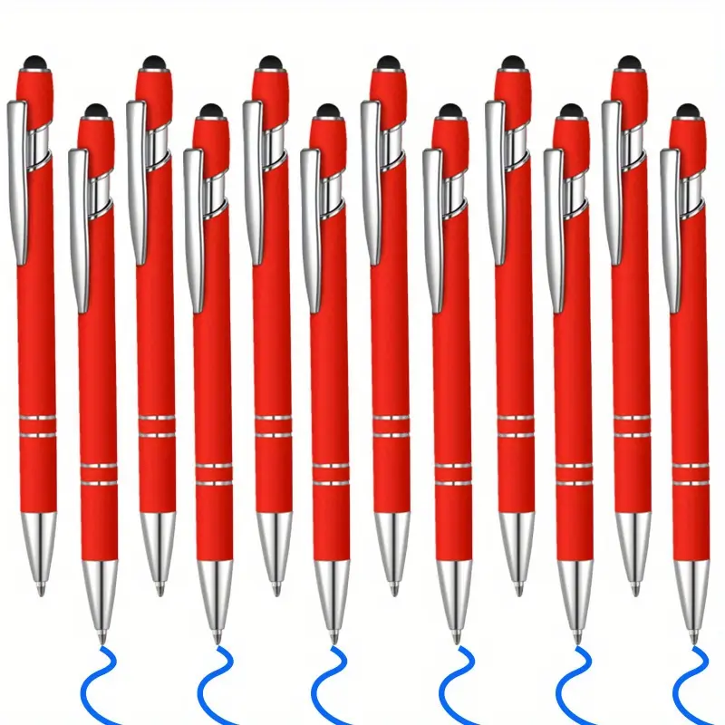 12 metal touch pens, aluminum rods, Meiji pens, handwriting touch screens, capacitive touch ballpoint pens with touch pen tips, to give to friends, colleagues, offices, and family