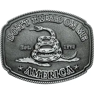 Western Belt Buckles for Men Cowboy Belt Buckle American Patriotic Belt Buckles Rattlesnake