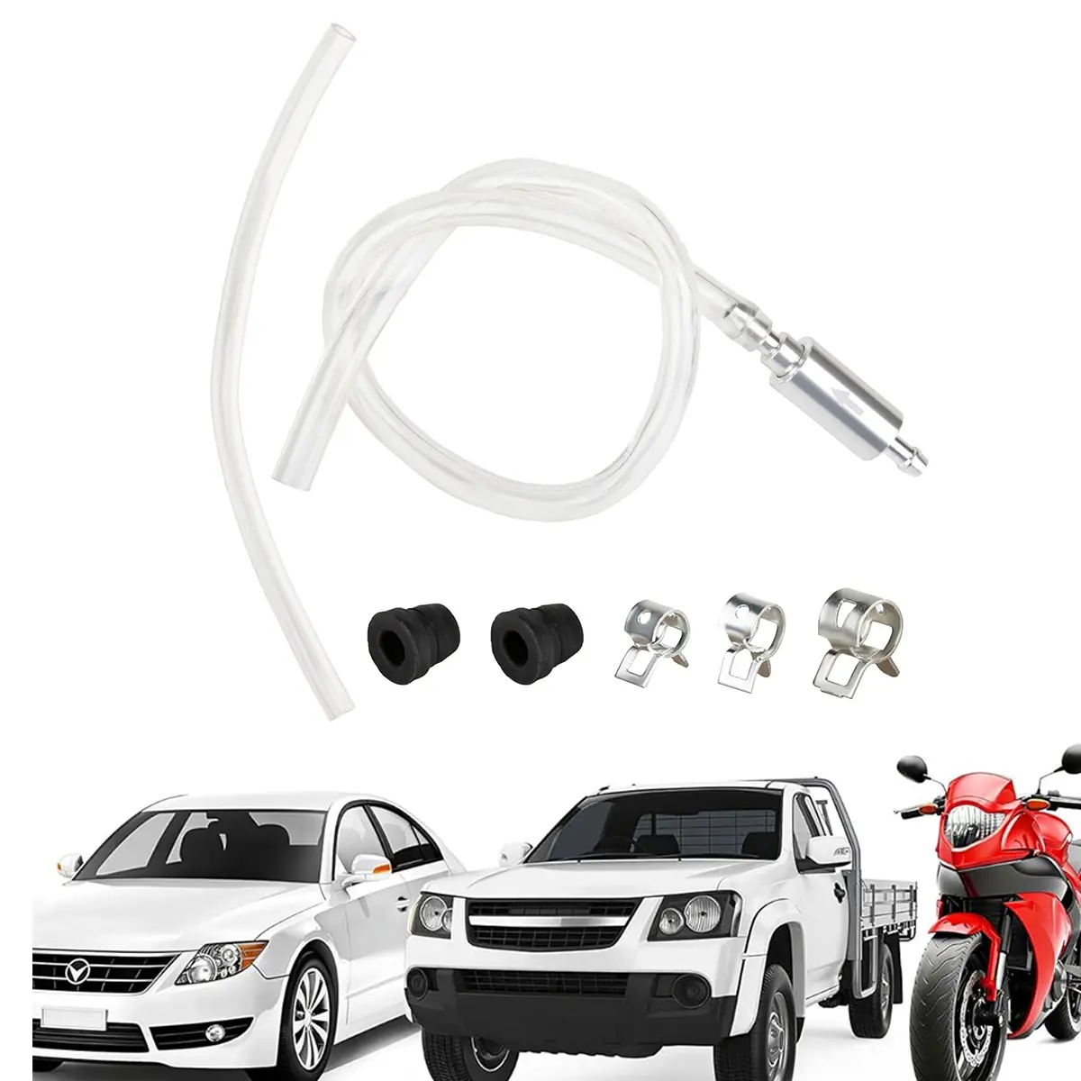 Brake Bleeder Kit with One-Way Check Valve – Motorcycle Car Brake Fluid Change Tool, M6/M8/M10 Compatible, Solo Operation