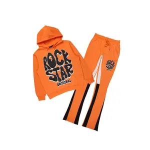 Warblen Orange/Black Hoodie/Stacked Track Pant Set