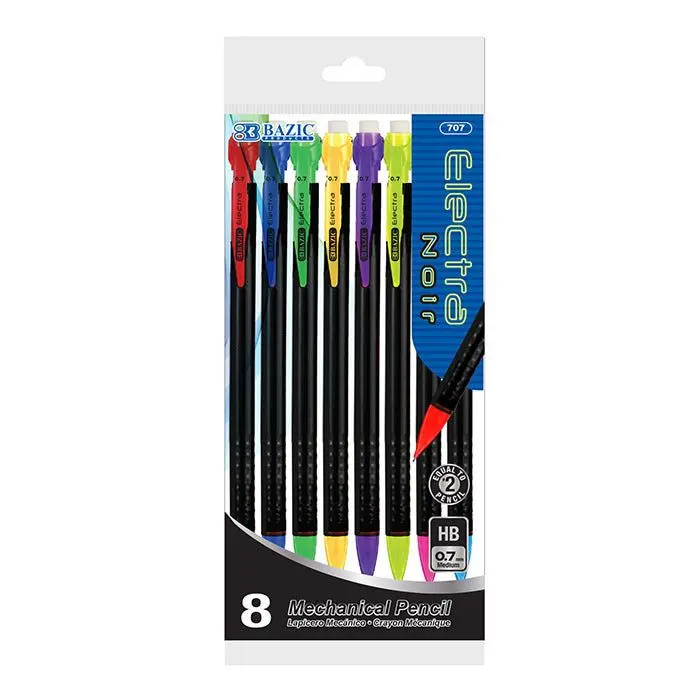 BAZIC Electra Noir 0.7 mm Mechanical Pencil (8/Pack)