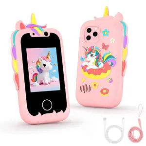 Kids Smart Phone Toys for Girls 3 4 5 6 7 8 9 Year Old, Christmas Birthday Gifts for Ages 3-9, Touchscreen Educational Toddler Phone for Kids with Dual Camera, Music Player, Games, Habit Tracker