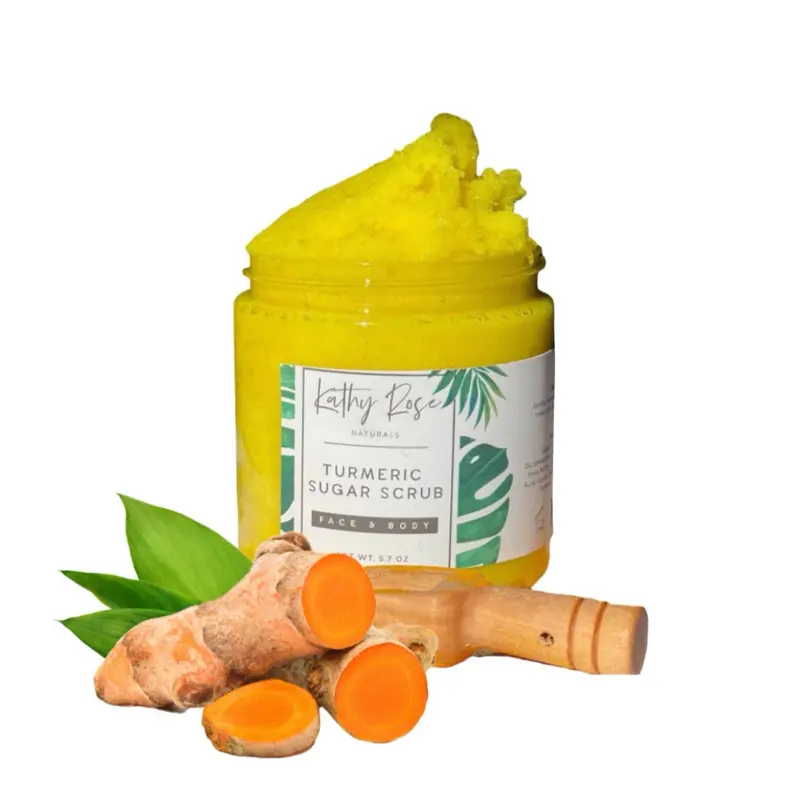 Turmeric Sugar Scrub for Face & Body 5.7 oz - Natural Exfoliating Scrub with Turmeric for Radiant Skin