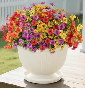 New Arrival Real Touch Artificial Violets Bouquet Fake Flowers for Home Decoration Realistic Floral Arrangement for Living Room Office Party Decor