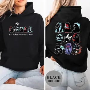 Solo Leveling Chibi Sweatshirt Hoodie Tshirt, Anime Fan Shirt, Solo Leveling God Statue Tee, Unisex Sweater Pullover Tee