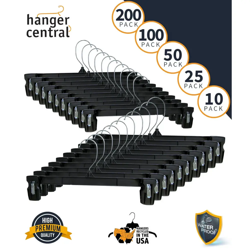 Pant & Skirt Hangers with Pinch Clips 10"