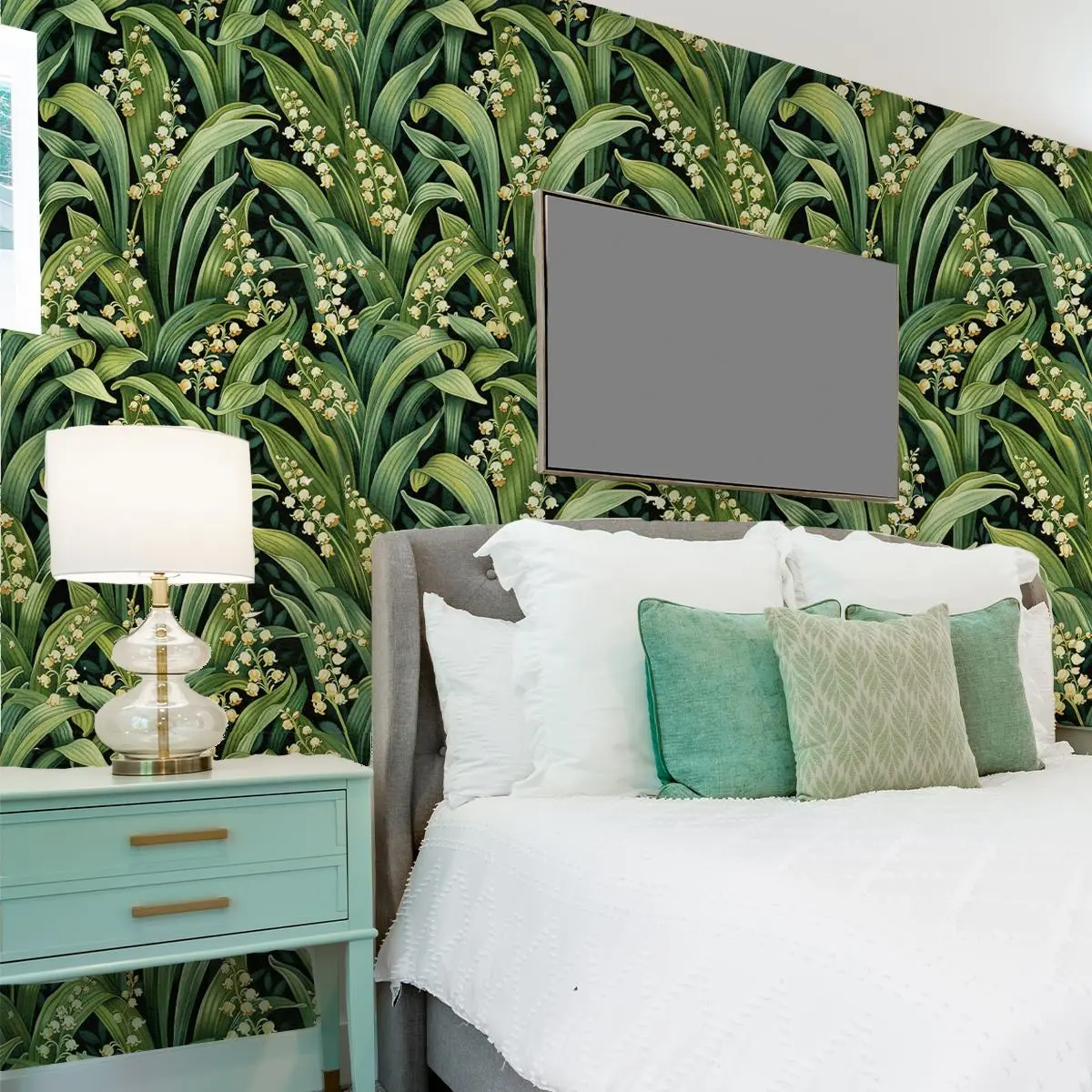 Plant Pattern Wallpaper, Self Adhesive Wall Sticker, Decorative Wall Sticker for Home Bedroom Living Room Study Room