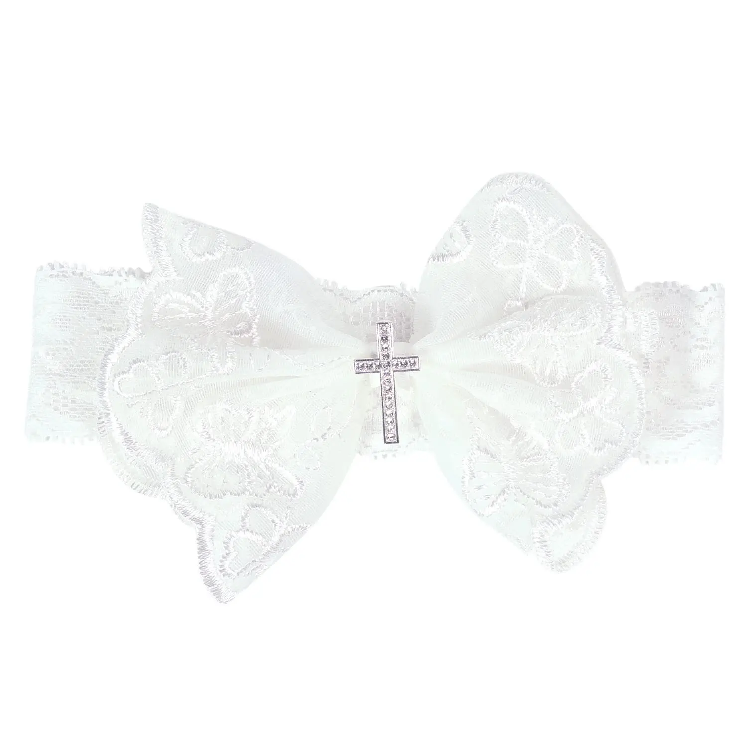 Cute Baby Headband with Large Cloth Bow & White Pearl Accents, Elegant Hair Accessory for Baby Shower Occasions, Gifts, Family Photo, Baptism, Birthday Party, Plain, Large Bow, Adjustable Fit, Bowknot, 14 * 10 Cm, Free Size, Easy Wear, 3 - 4 Years