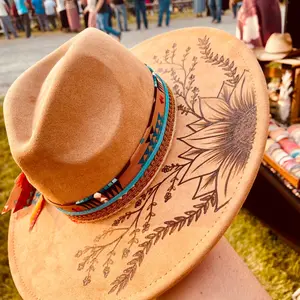 Custom burned hat | hand Burned hat | customized wide brim hat | branded wide brim hat | burned felt hat | western hat | Nashville style hat | concert outfit | country music outfit | Fort Worth outfit | cowboy hat | cowgirl hat | felt hat | etched hat | b