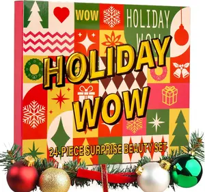 Holiday Wow Makeup Advent Calendar 2025 for Teen Girls & Women 24 Days of Beauty Surprises Full Kit Gift Set Christmas Holiday Cosmetics Box