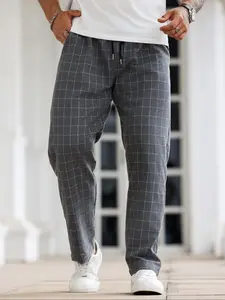 Men's Plaid Print Drawstring Waist Straight Leg Pants, Casual Fashion Pants, Casual Streetwear Pants, Regular Fit Casual Comfy Pocket Trousers for Daily Wear, Men's Bottoms for All Seasons