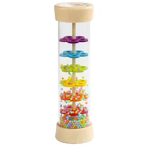 Christmas Gift Wooden Rain Stick Montessori Toy for Babies 6-12 Months, Sensory Rattle & Musical Instrument – Best Gift for 1 Year Old