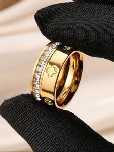 2pcs Light Luxury Starry Sky Full Diamond Set, 304 Stainless Steel, Non-Fading, Geometric Pattern, Casual Style, Daily Wear, Diamond Accents Design