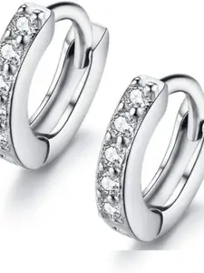 Compact and Mini Cubic Zirconia Small Hoop Earrings, Suitable for Cartilage and Tragus Piercings, Minimalist Ear Hoops for Women and Girls, Perfect for Second Ear Piercings, Round Hinged Hoop Earrings, Exquisite and Fashionable Jewelry Gifts