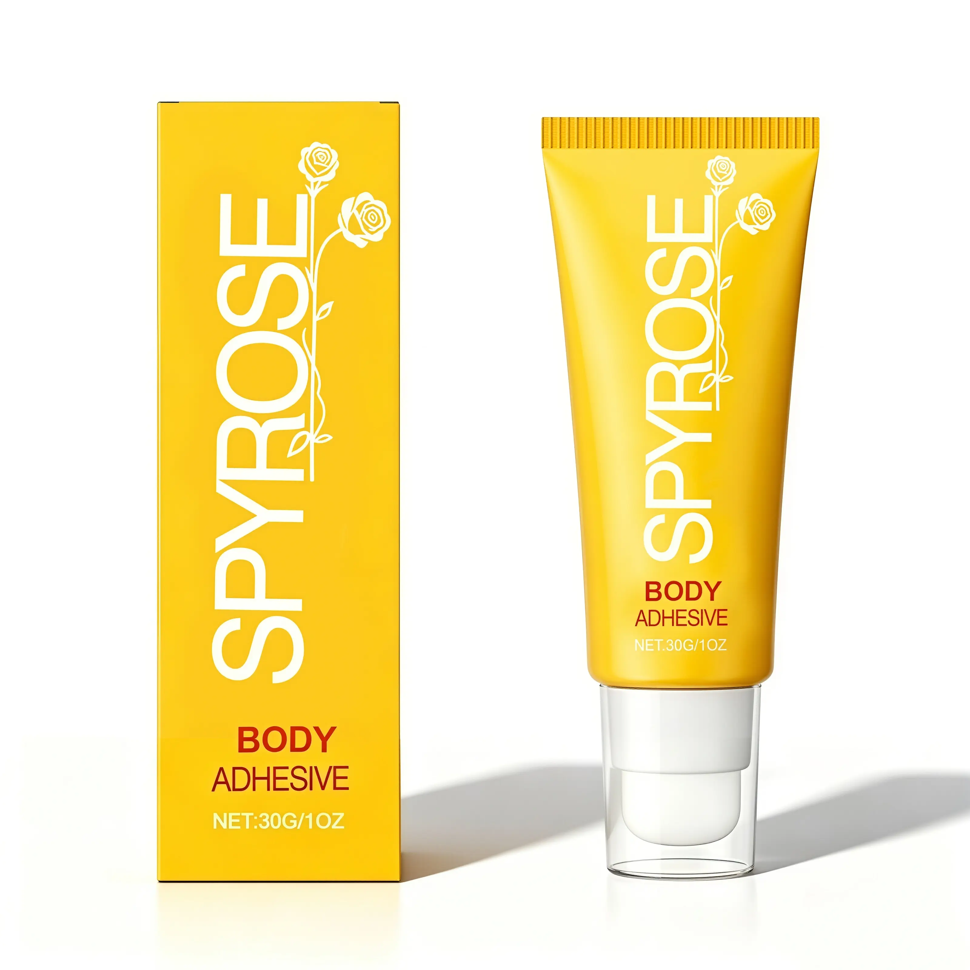 SPYROSE Body Adhesive, 30ML Tulip Scented Formula for a Secure Hold - Sweatproof & Skin-Safe Body Glue for Women's Strapless and Backless Outfits