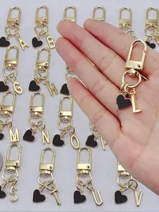 Personalized heart-shaped pendant, can be engraved with initials and blessings/love letters, Pearl keychain, Custom bag charm, Heart design charm, suitable for women's wallets and phone accessories, gift