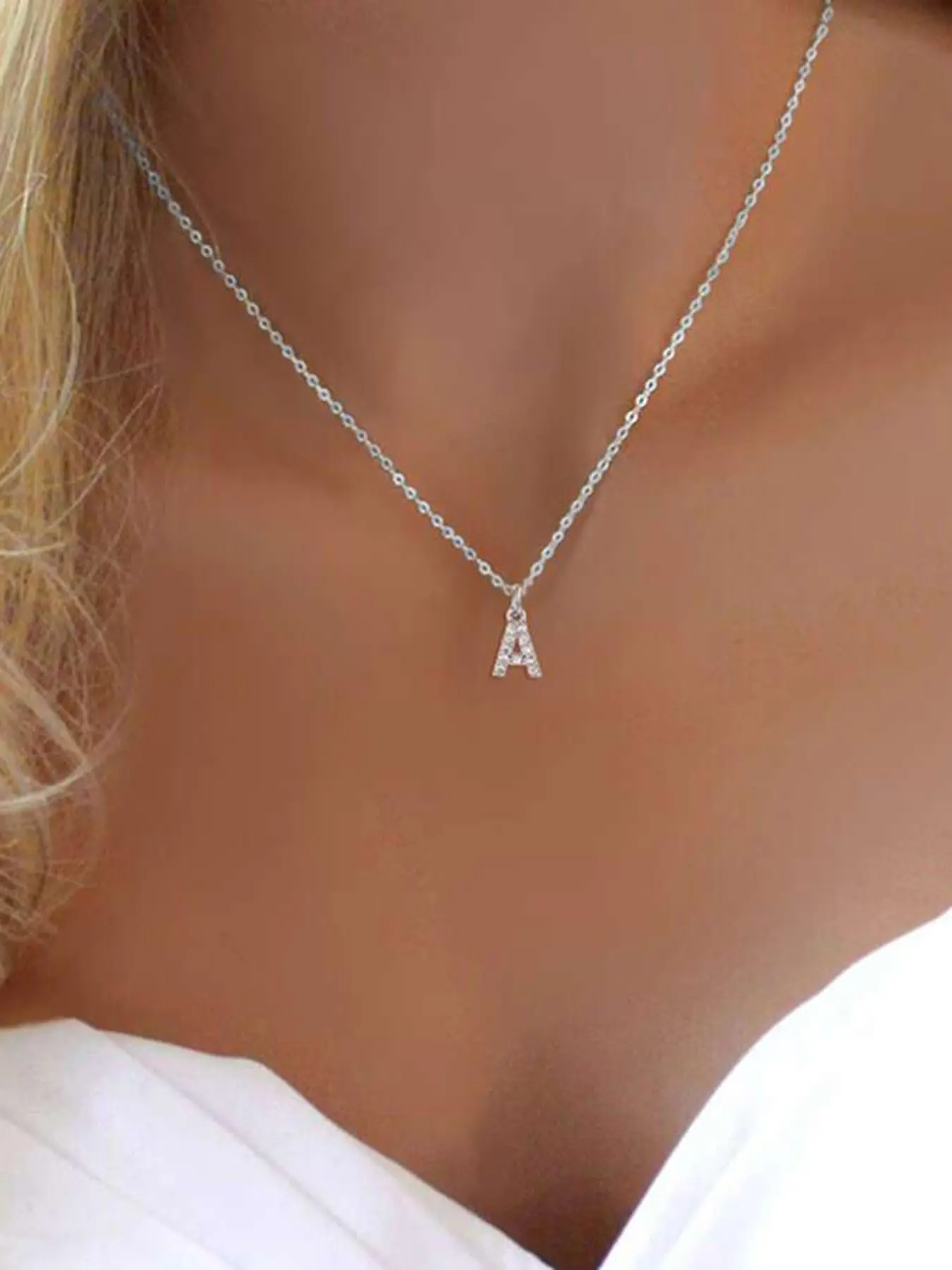 Initials Necklace for Women, Personalized Initial Necklace, Fashion Stainless Steel Jewelry for Party, Daily Clothing Decor, Exquisite Chain Jewelry, Trendy All-match & Exquisite Jewelry for Birthday Gift