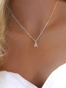 Initials Necklace for Women, Fashion Stainless Steel Jewelry for Party, Daily Clothing Decor, Exquisite Chain Jewelry, Trendy All-match & Exquisite Jewelry for Birthday Gift