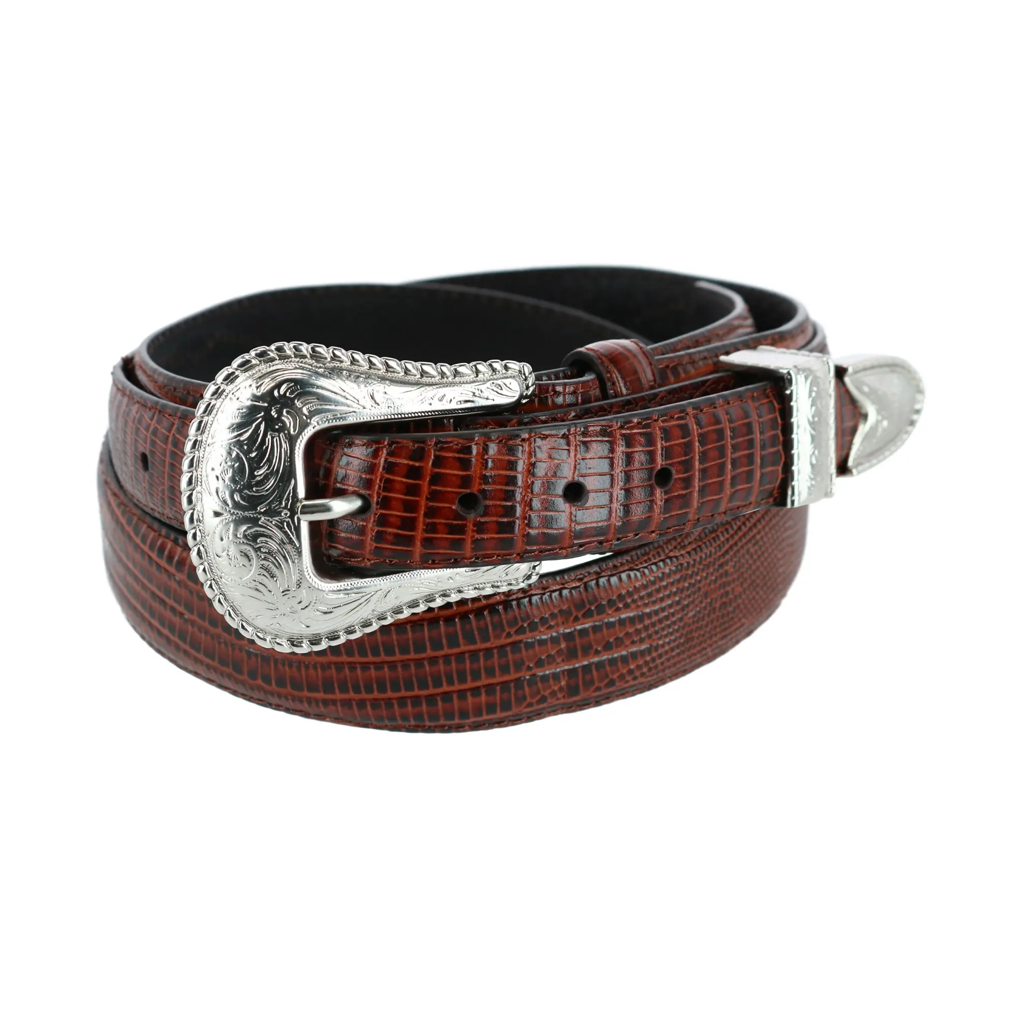 G Bar D Men's Lizard Print Ranger Belt, Dress Belts, Western Belt, Animal Print