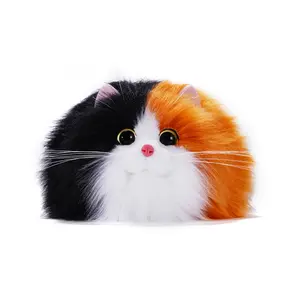 MEOWCOOL Realistic Calico Long-Haired Cat Purse for Women