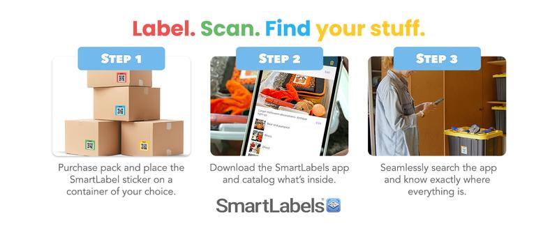 SmartLabels Original 48 Labels Red, Green, Blue, Yellow) Scannable Stickers Adhesive Tabs QR Codes for Moving Storage Business Warehouse TikTok Exclusive