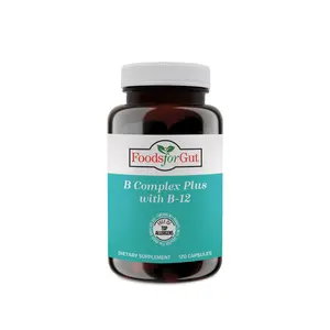 Foods For Gut B Complex Plus & B12 + Vitamin C | Per Serving 120 Capsules | Free of Top Allergens | Immune & Energy Support | Energy Metabolism