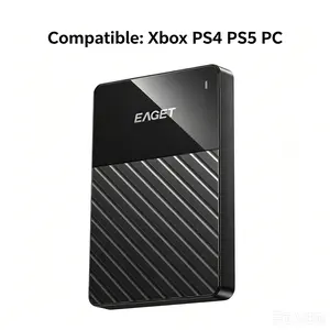 Portable External Hard Drive, 2.5 Inch USB 3.0 HDD with 5Gbps High-Speed Transfer, Large Capacity 1TB/500GB/250GB, Plug & Play, Ultra Quiet Operation, Auto Hibernate, Compatible with PC, Mac, PS4/PS5, Xbox, TV, for Gaming, Office, File Backup & Daily Use