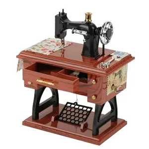 2026 Sewing Machine Music Box, Vintage Musical Classical Desk Decor,for Christmas ,Valentine's Day, 1 Pack