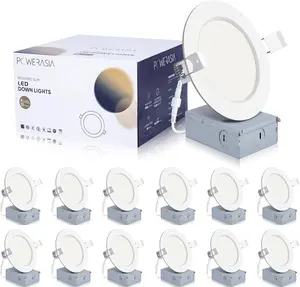 POWERASIA 6 Inch LED Recessed Light Dimmable,High Brightness Panel Pin Lighting Ceiling Downlight For Bedroom,Living,Reading,Corridor