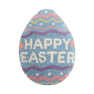 HAPPY EASTER EGG SHAPED HOOK PILLOW