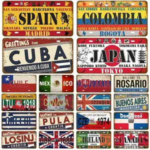 National Flag Metal Sign15*30cm Home Decor TinPlates Plate Plaque Tin Sign Vintage For Garage Bar Pub Living Room Wall Decoration Art