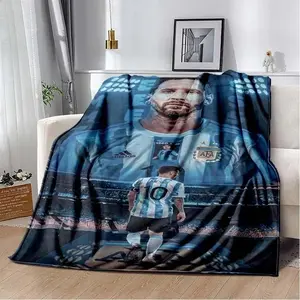 Leo Messi Blanket Soft Flannel Blanket Football Fans Gifts Suitable For Sofa Beds Living Rooms Suitable For Children And Adults Birthday Gifts Holiday Party Home Decoration Halloween Blanket Christmas Blanket