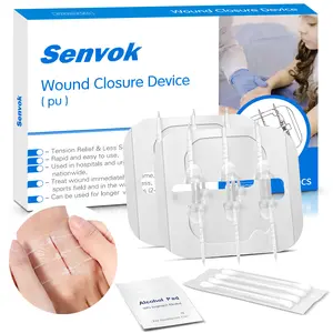 Senvok Butterfly Bandaids with Zip Stitch – 2 Pcs FSA/HSA Eligible Large Wound Closure Strips for Big Wound Care, Quick Clot Emergency Repair, Hospital-Grade Skin Closure for Home & Outdoor Use