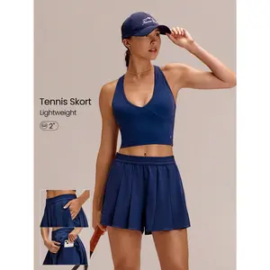 GLOWMODE 2" VitalSwift Play All Day Lightweight Quick-Dry Stretchy Odor-Control Tennis Skort With Side Pockets Built-In Underwear Tennis Golf Pickleball Daily Casual Wear