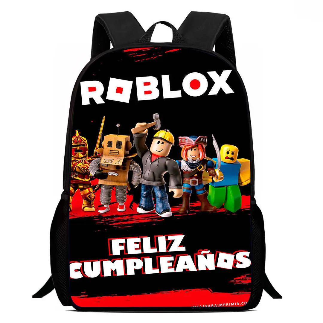 New ROBLOX Printed Backpack Cartoon Double-Shoulder Bag Large Capacity Lightweight Bag Casual Travel Bag