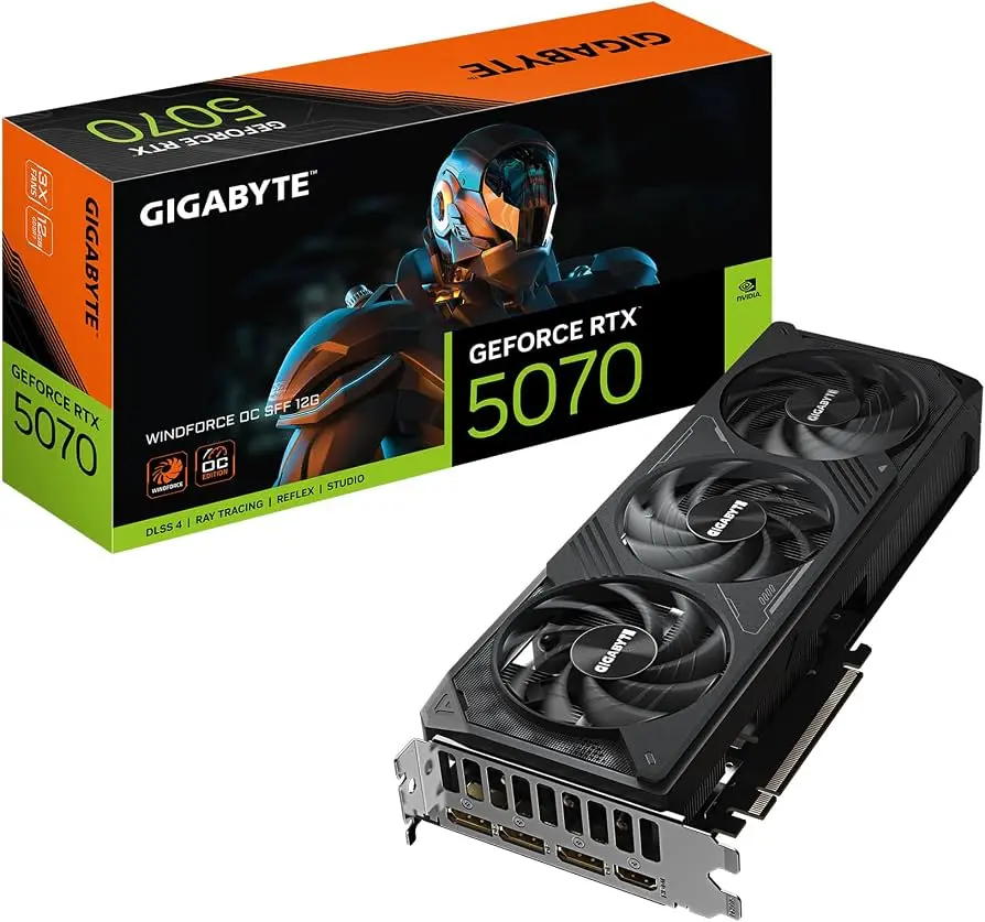 GIGABYTE GeForce RTX 5070 WINDFORCE Graphics Card Fan for Desktop & Laptop Components (Computers & Office Equipment)