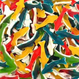 Sharks Candy Mix |   1 Pound Bag |   Assorted Flavors Shark Gummies |   Chewy Gummy Fish for Parties and Candy Buffets |   Blue Raspberry, Lime, Lemon, Cherry
