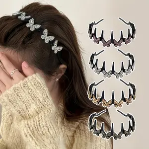 Women's 4pcs Vintage Elegant Non-Slip Plastic Hair Hoops - Solid Color Oval Barrettes, Stylish Hair Accessories Set for Ages 14+