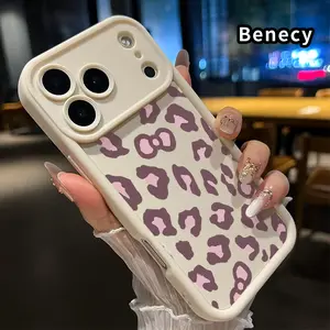 Phone Case for iPhone 17 Pro Max 16 Plus 15 14 13 12 11 Air E Leopard - Print Charm Pocket-Friendly Shockproof Silicone Protective Softcase