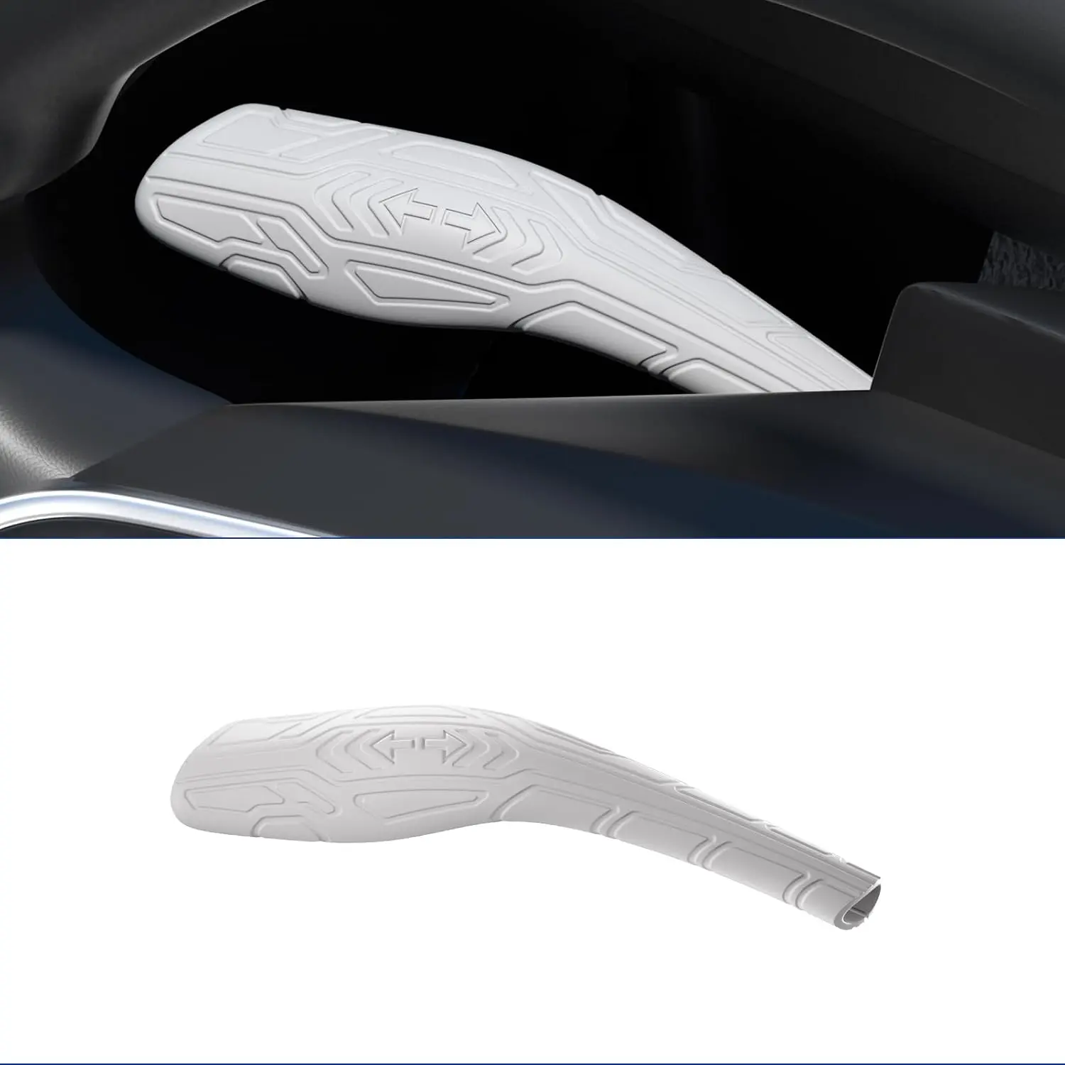 Steering Lever Cover for Tesla Model Y Highland Accessories,Gear Shift Cover, Tesla Steering Wheel Cover Accessories Column Gear Shift Modefication Cover for Model 3 Highland Accessories. (White)