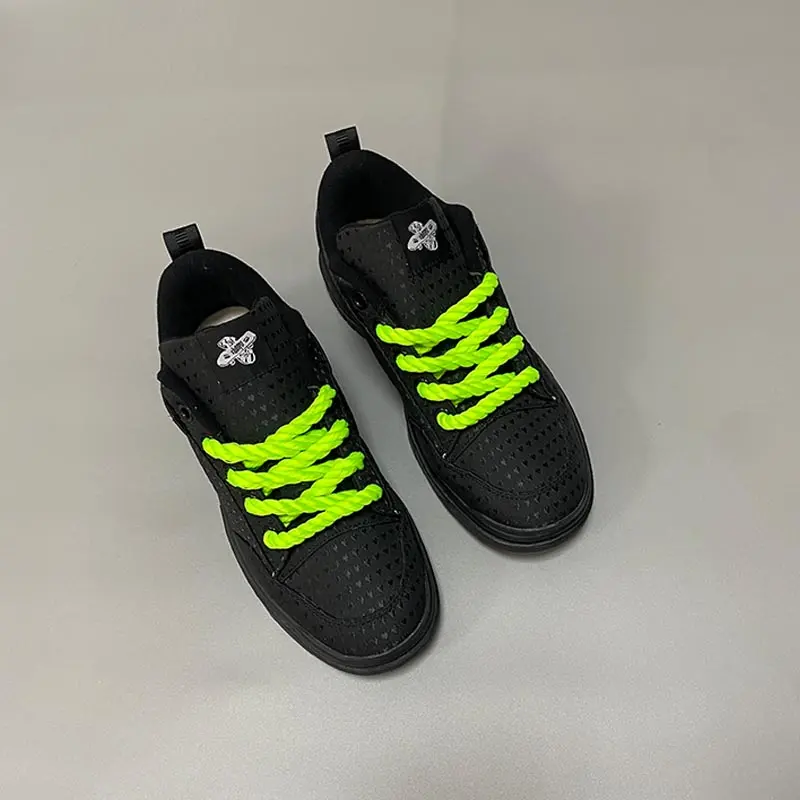 Unisex Chunky Canvas Trainers, Thick Rope Laces, Japanese Retro Preppy Bread Sneakers, Breathable Non-Slip Platform Sole, Lucky 7 Aesthetic Walking Athletic Shoes, Shoes For Back To School, Gen Z Skate Footwear