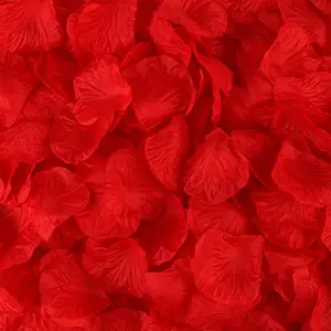 1000 Pcs Artificial Fake Rose Petals for Romantic Night Engagement Party Wedding Event Flower Decoration(Red)